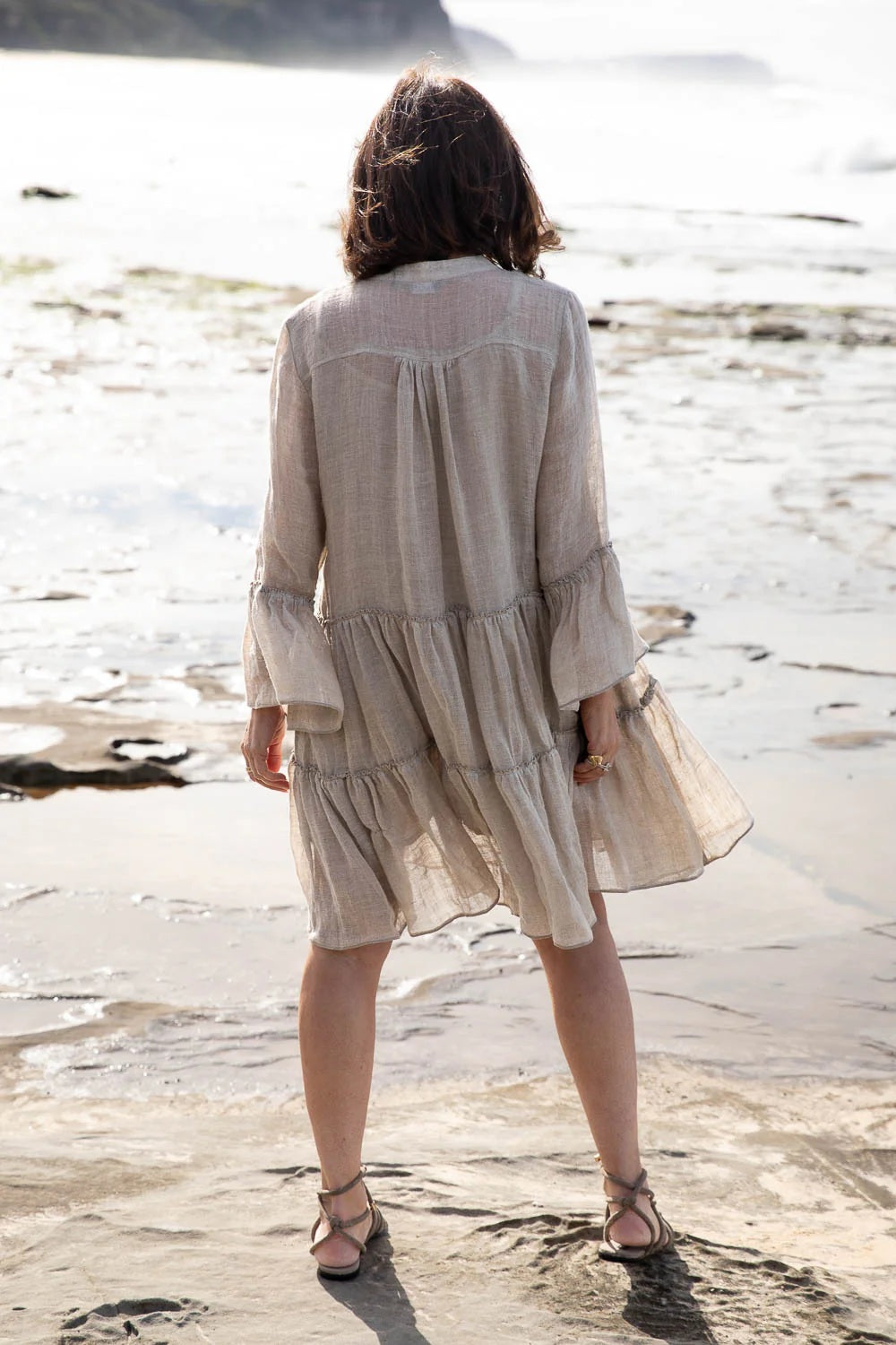 Gauze Linen Dress | Natural