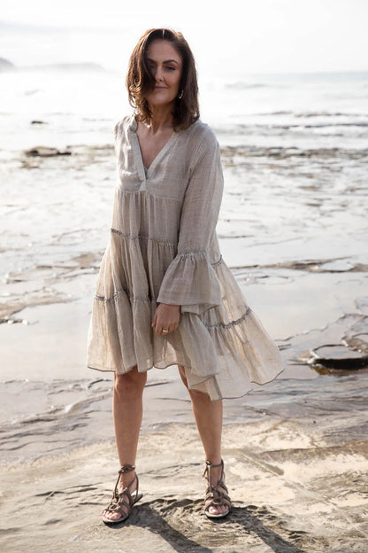 Gauze Linen Dress | Natural