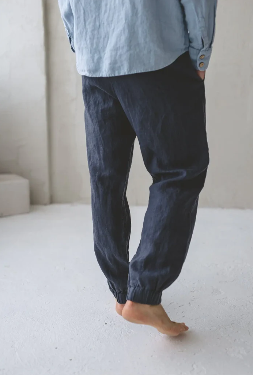 Men's Classic Linen Pants | Navy