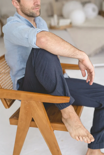 Men's Classic Linen Pants | Navy