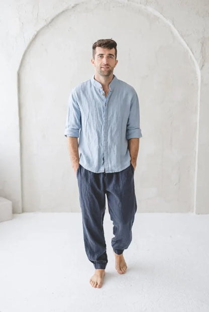 Men's Classic Linen Pants | Navy