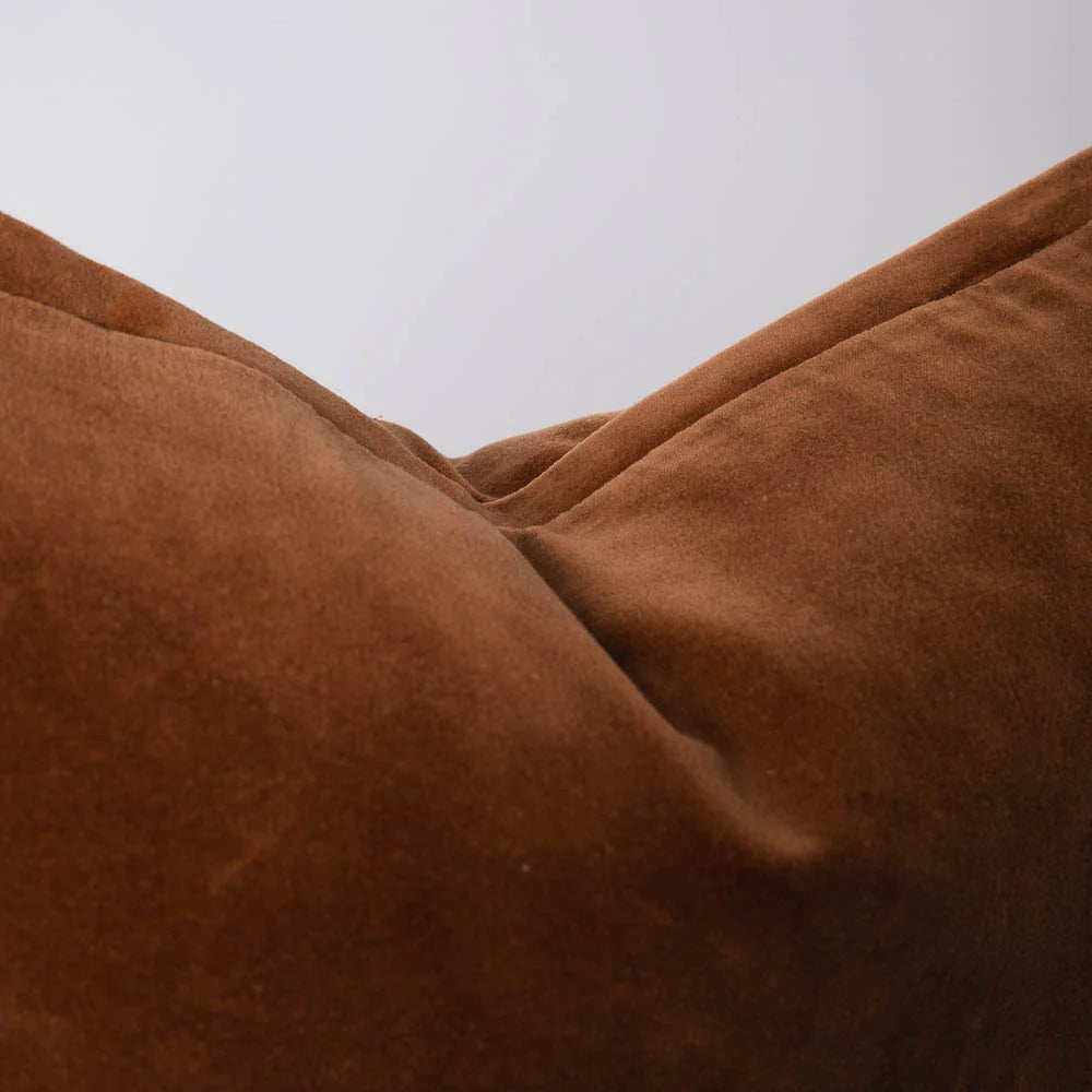 Velvet Lumbar Cushion | Nutmeg