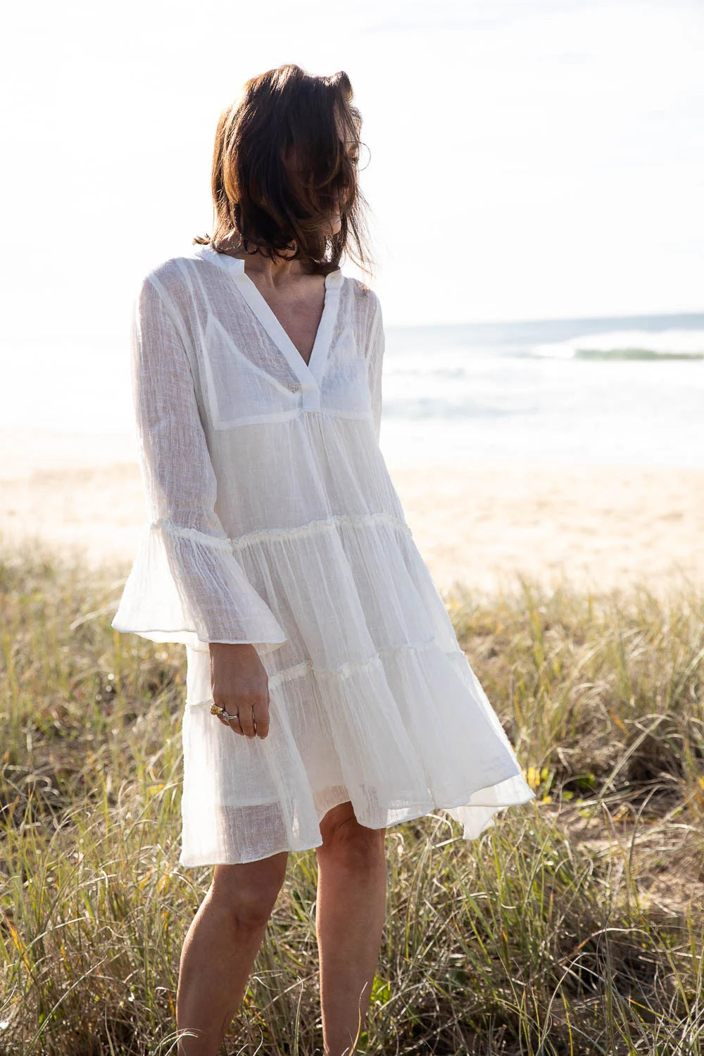 Gauze Linen Dress | Off White