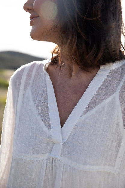 Gauze Linen Dress | Off White