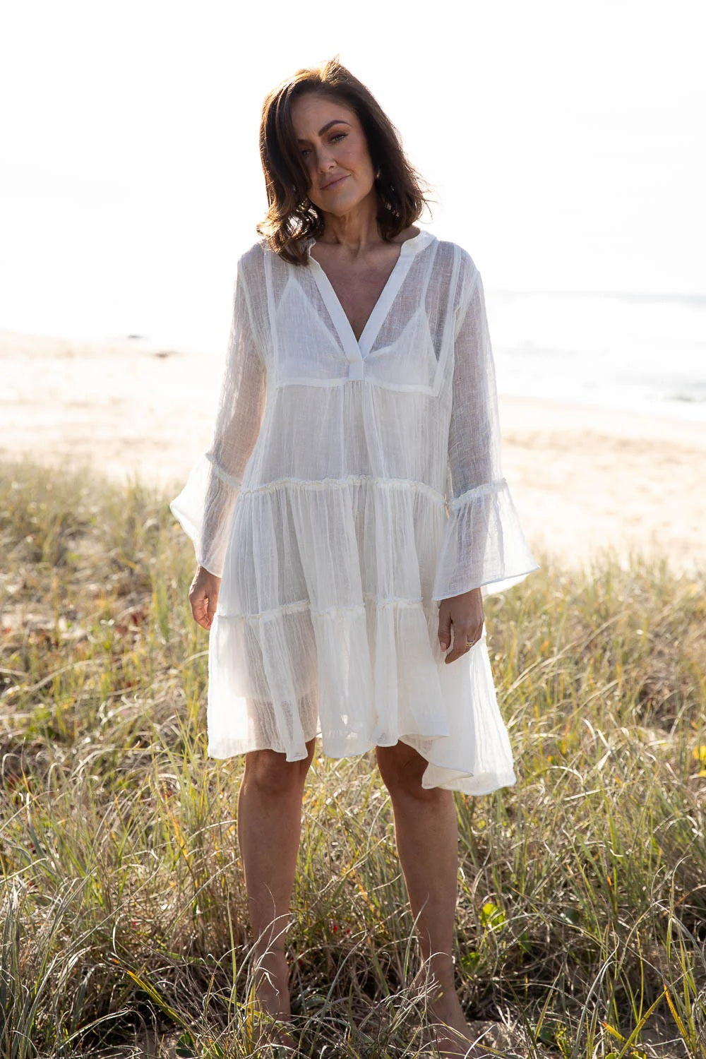 Gauze Linen Dress | Off White