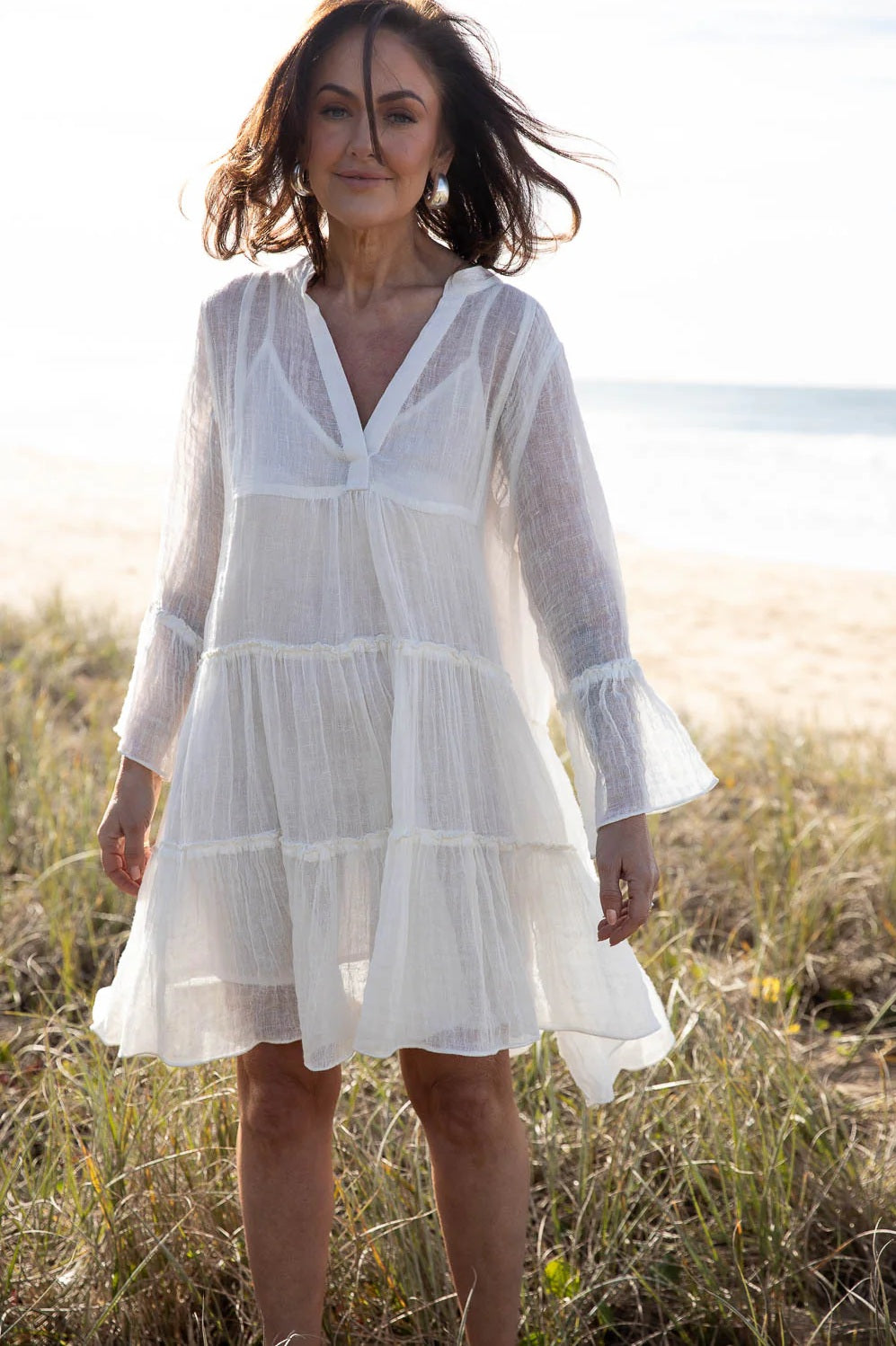 Gauze Linen Dress | Off White