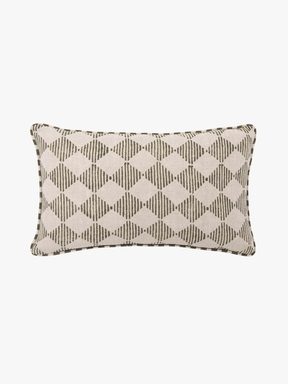 Olive Reversible Linen Cushion