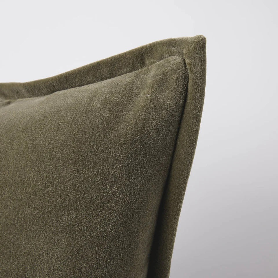 Velvet Lumbar Cushion | Olive