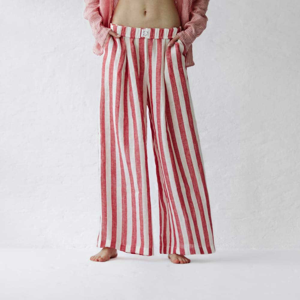 Linen Pants | Red Stripes