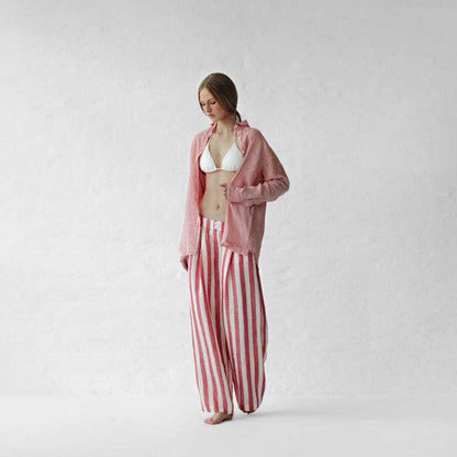 Linen Pants | Red Stripes