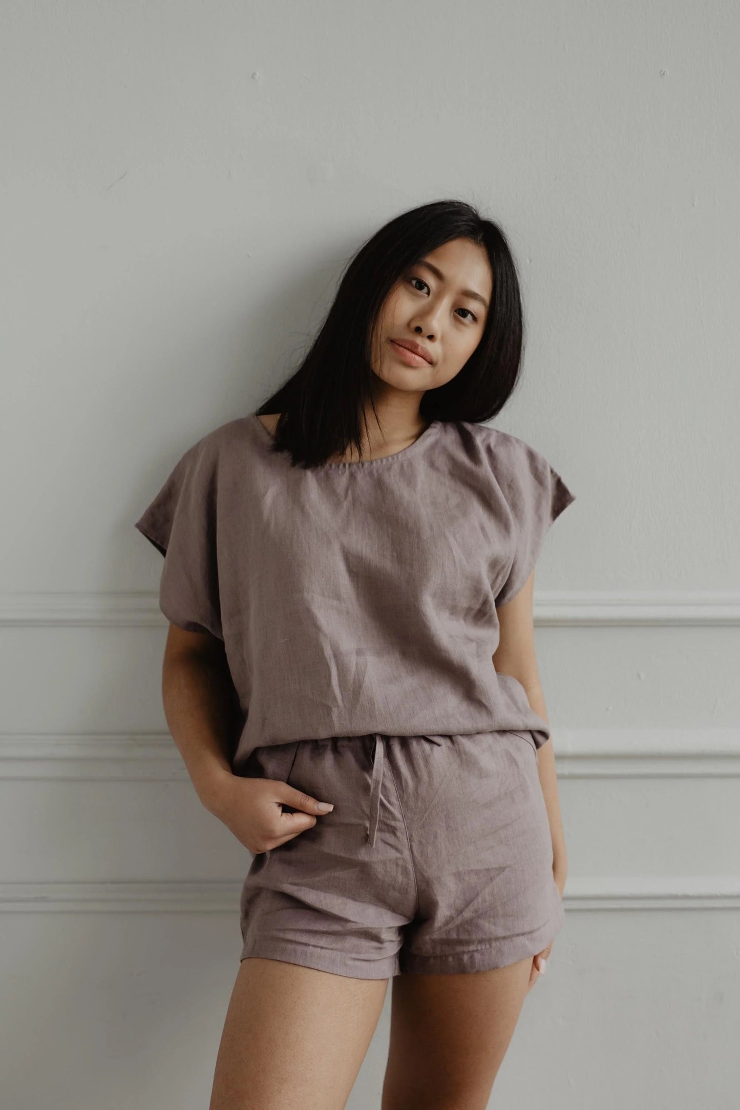 Freya Linen Set | Rosy Brown