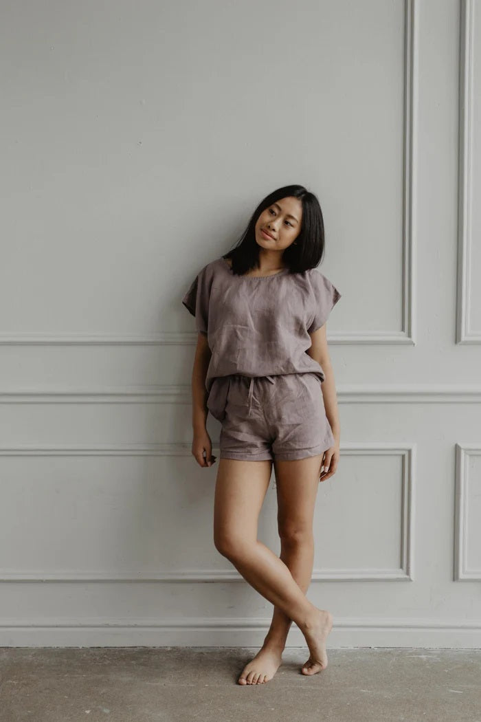 Freya Linen Set | Rosy Brown