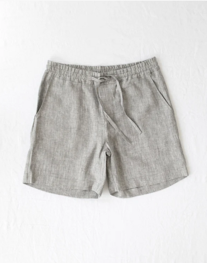 Men's linen shorts in Gray melange