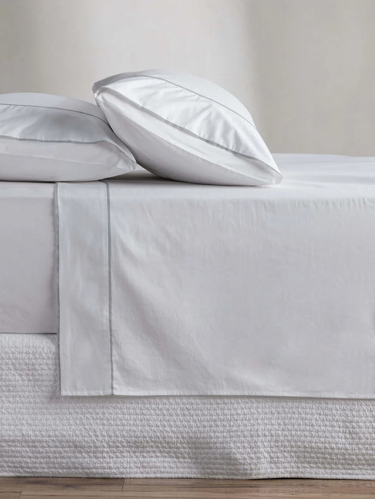 Egyptian Cotton Grosgrain Sheet Set | Silver