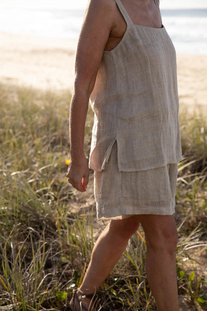 Gauze Linen Singlet | Natural