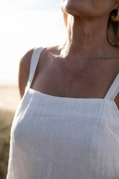 Gauze Linen Singlet | Off White