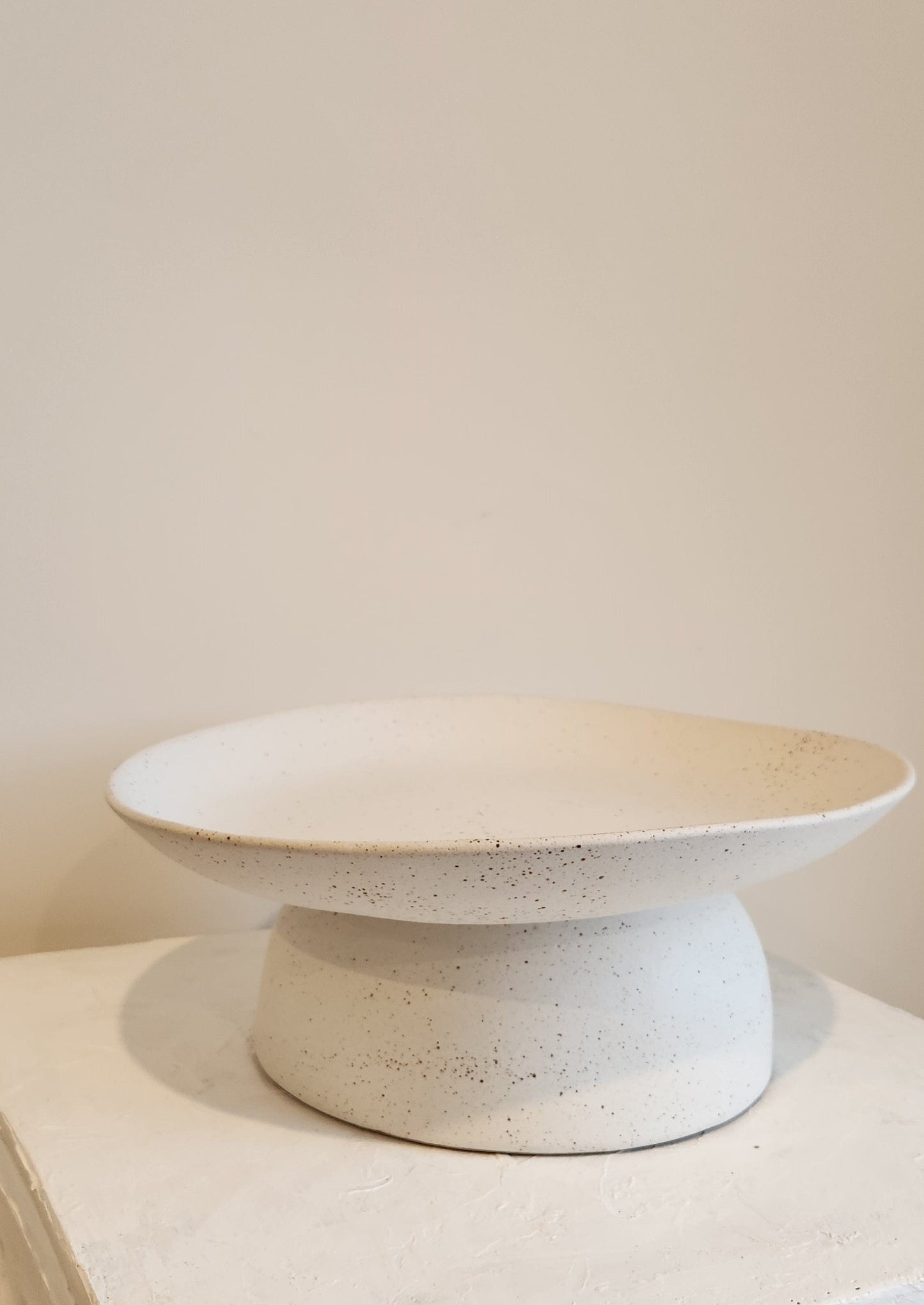 Organic Stoneware Pedestal | Sandy White | 13cm