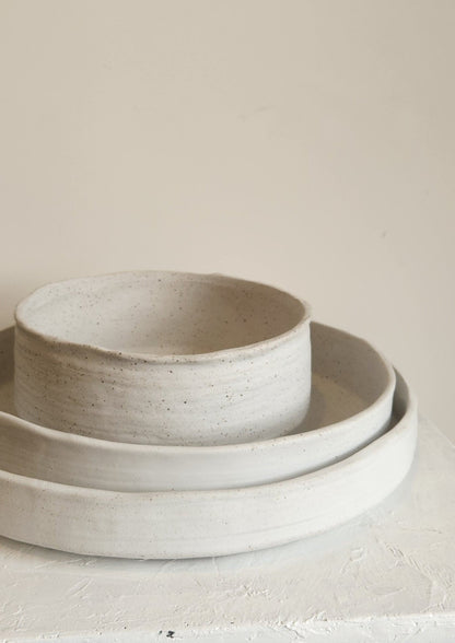 Organic Stoneware bowl | Sandy White | 21cm