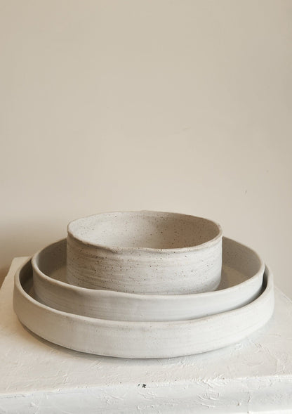 Organic Stoneware bowl | Sandy White | 21cm