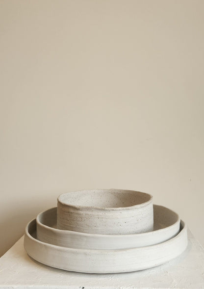 Organic Stoneware bowl | Sandy White | 21cm