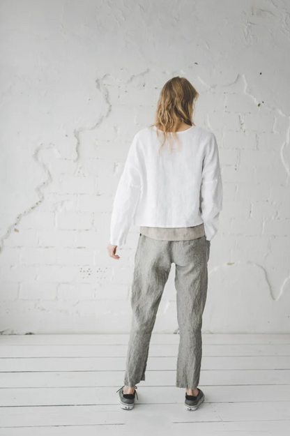 Linen Pants | Grey Stripes