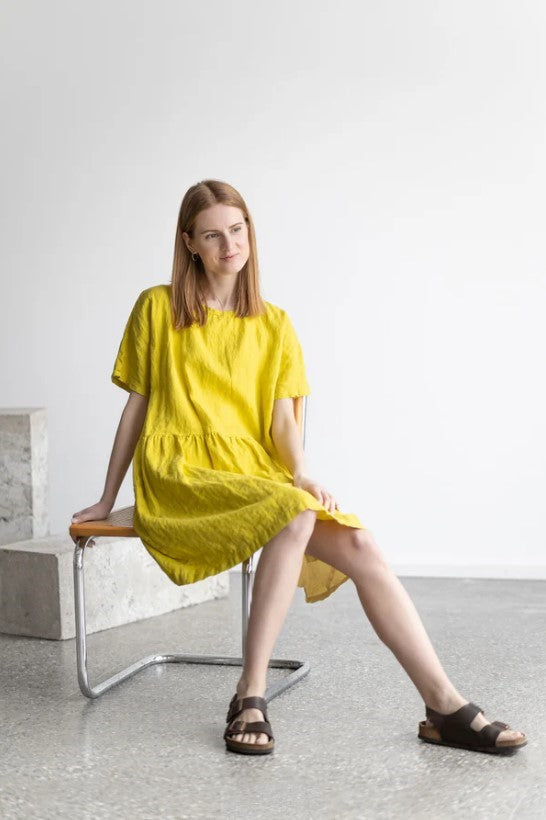 Oversized Linen Dress | Lemon