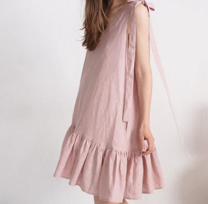 Shire Linen Dress | Dusty Rose