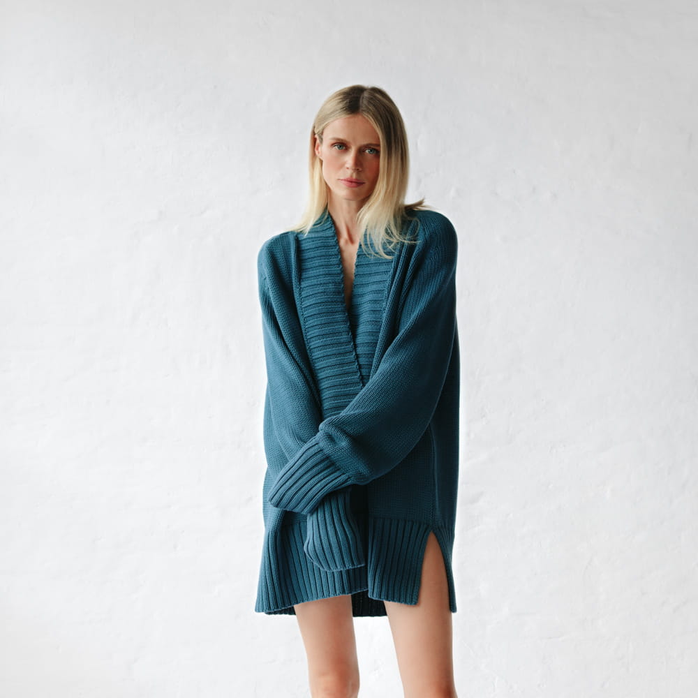 V Neck Sweater | Blue