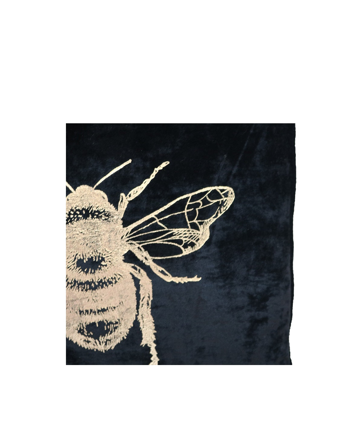 Velvet Bee Cushion | Black & Gold