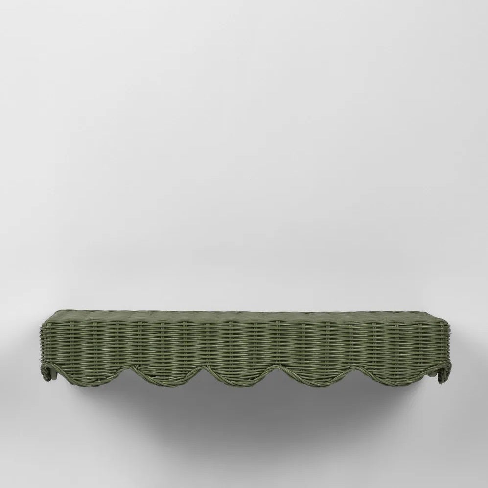 Rattan Wall Shelf  | Green