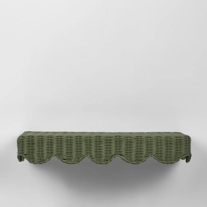 Rattan Wall Shelf  | Green