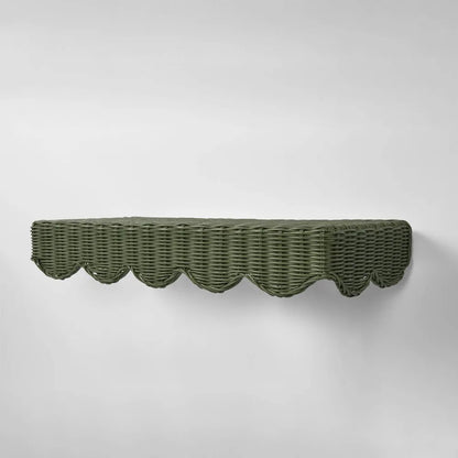 Rattan Wall Shelf  | Green