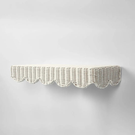 Rattan Wall Shelf  | White