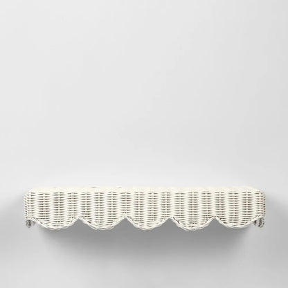 Rattan Wall Shelf  | White