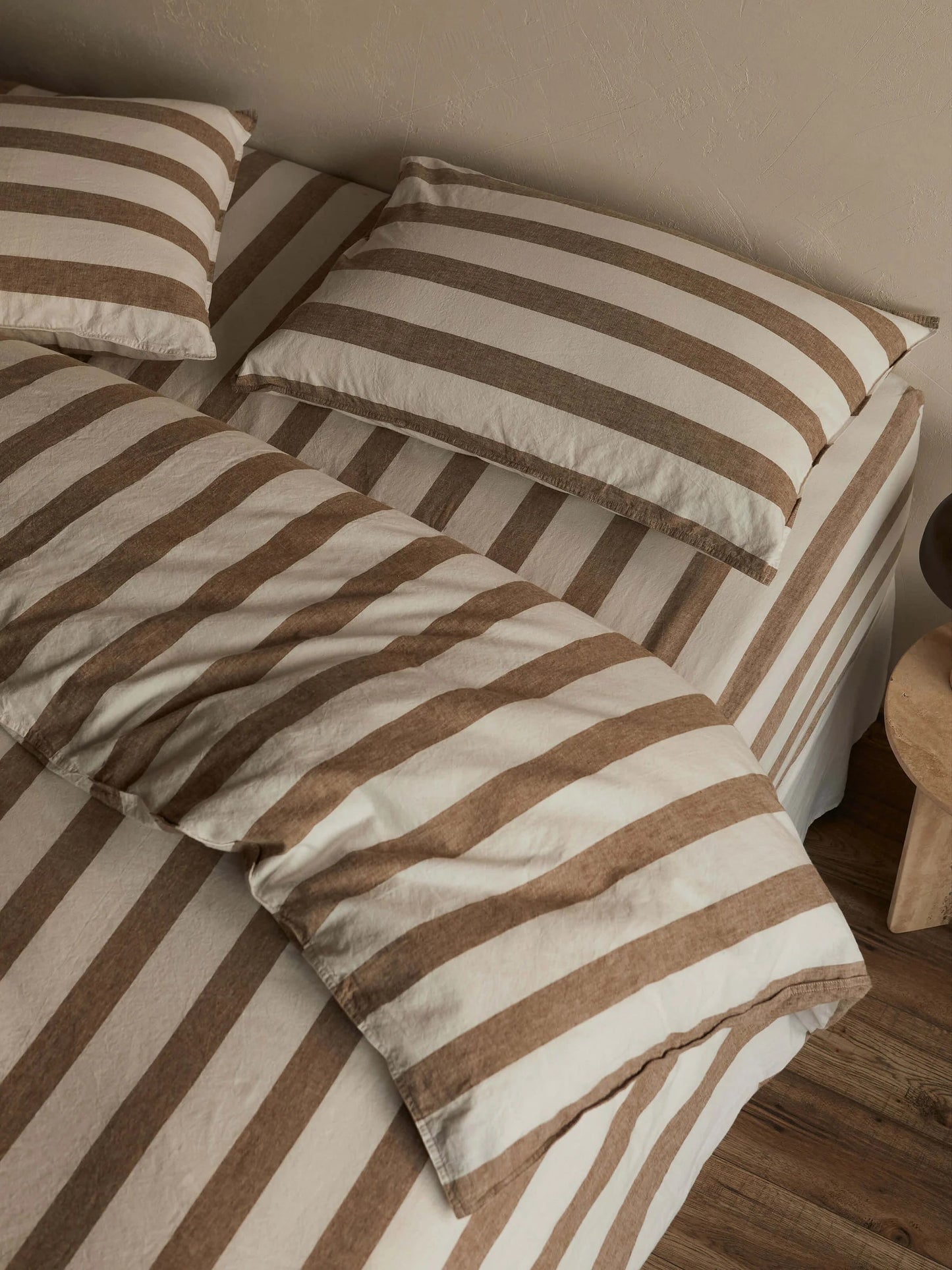 Café Striped Linen Euro Pillowcases