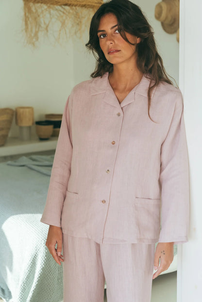 Olivia Linen Set | Dusty Rose