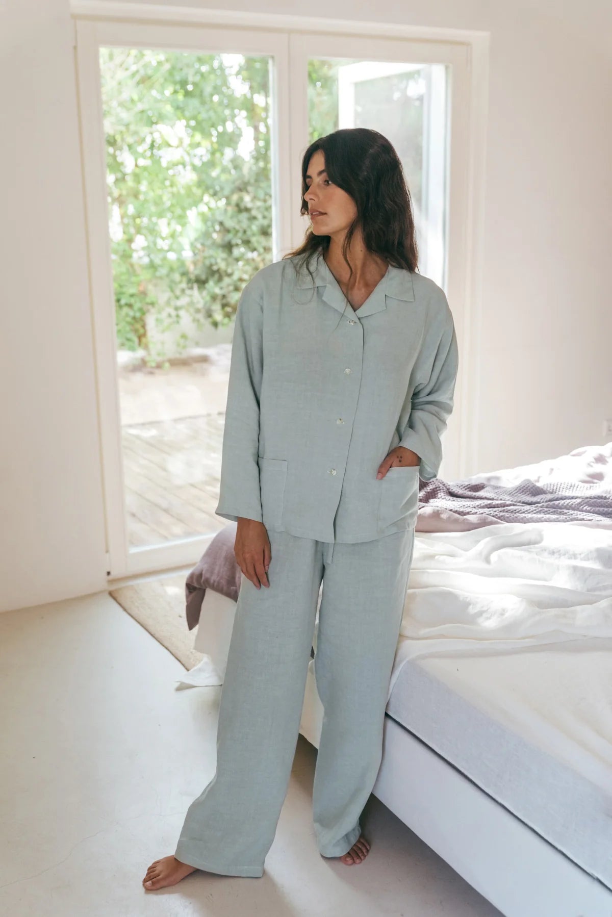 Olivia Linen Set | Sage