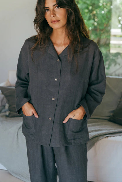 Olivia Linen Set | Charcoal