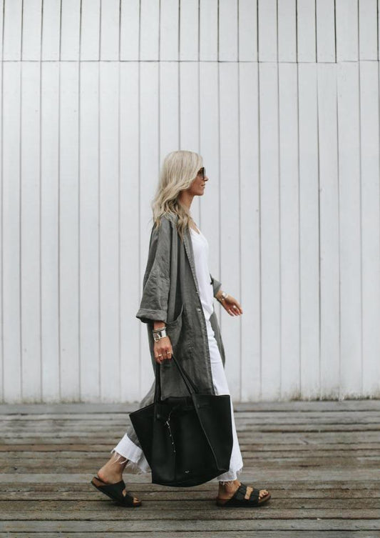 Heavy Linen Coat | Green