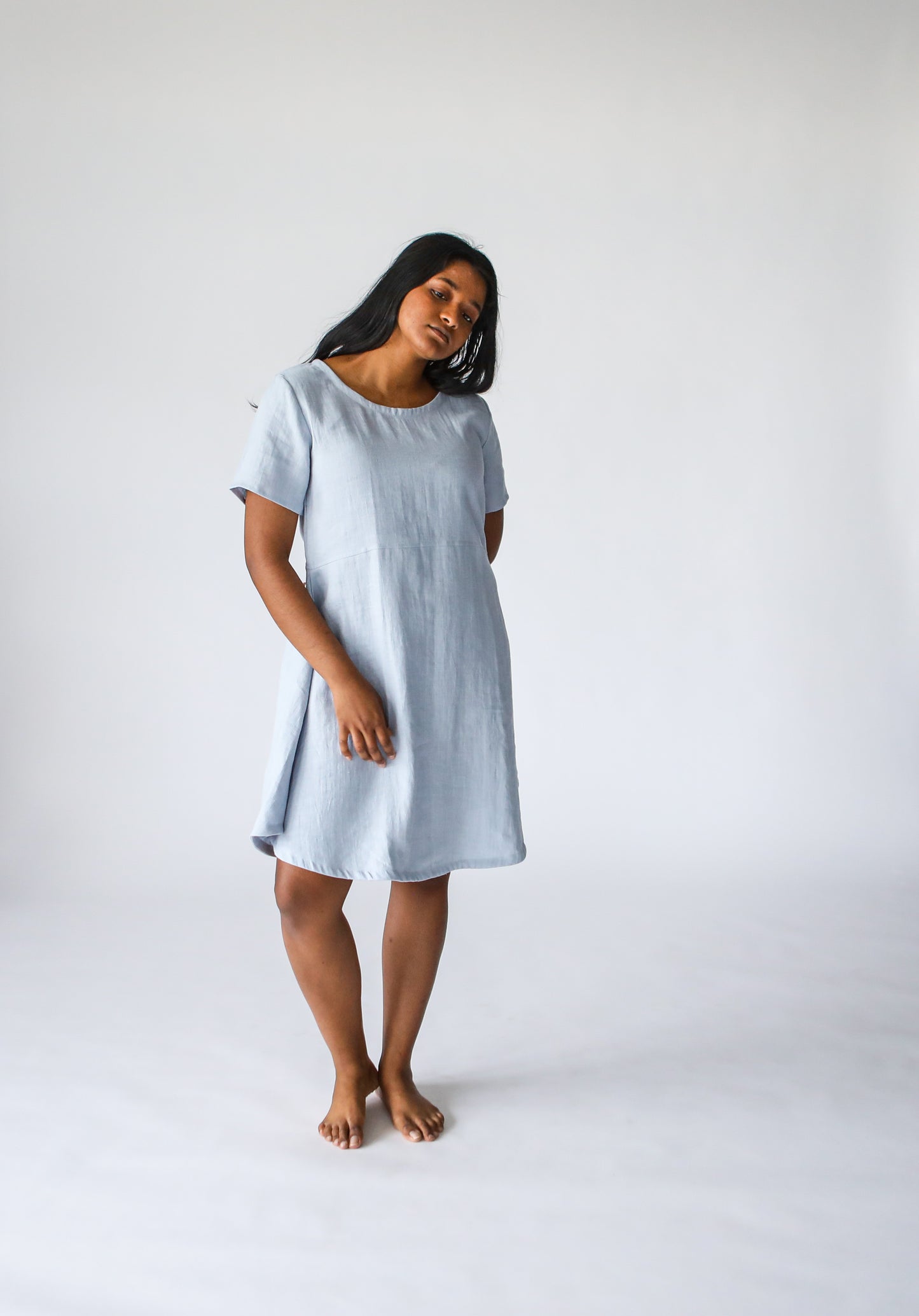 Ema Linen Dress | Pale Blue