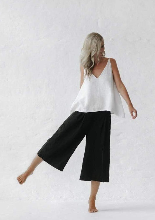 Kumiko Linen Pants | Black