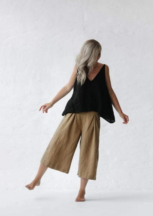 Kumiko Linen Pants | Beige