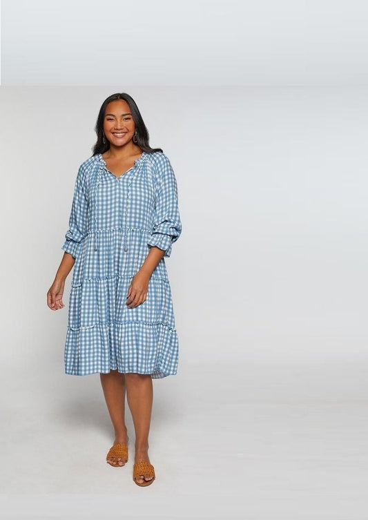 Jorja Midi Dress |  Blue Gingham