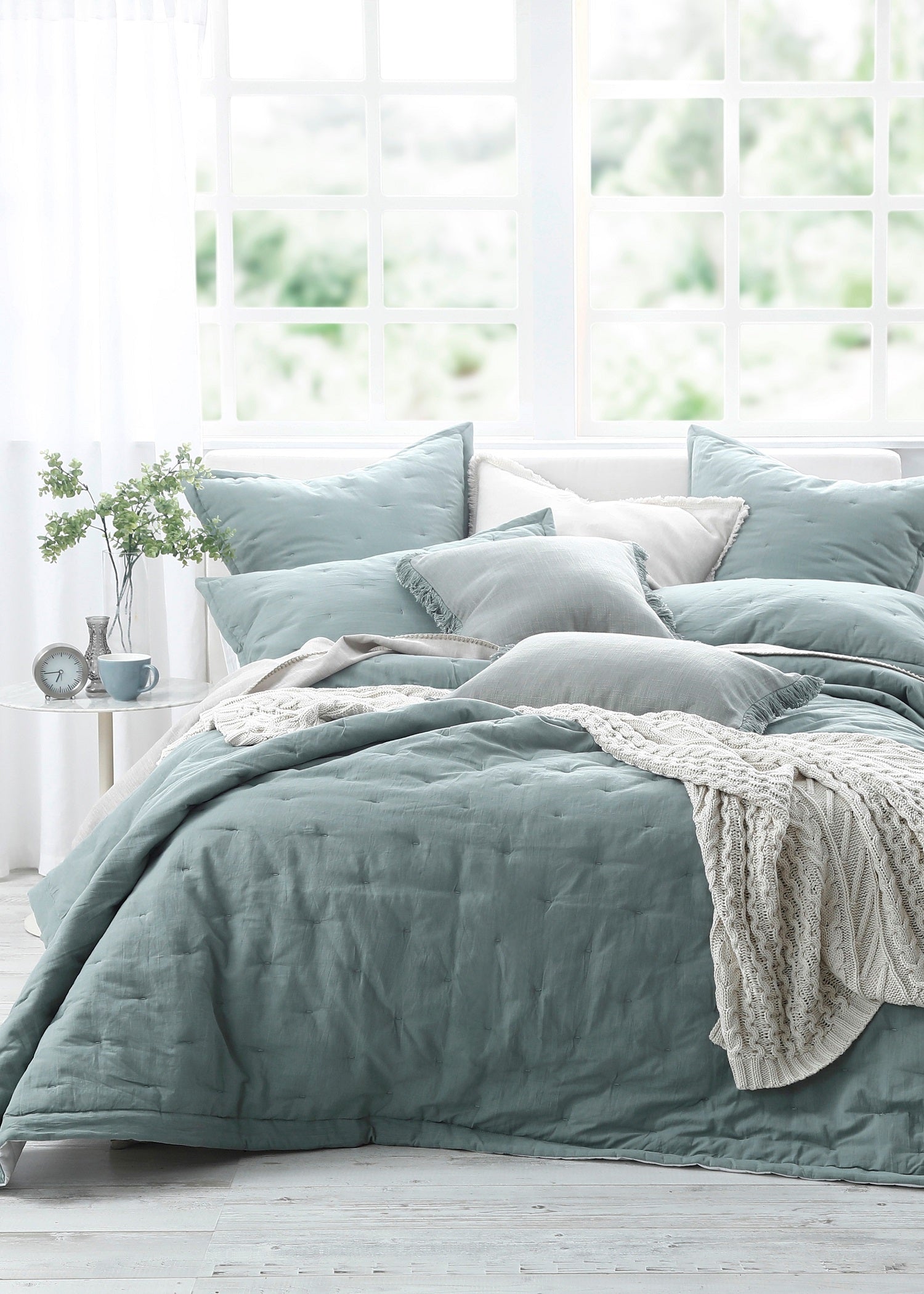 Linen Bedspread | seagrass – The Foxes Den