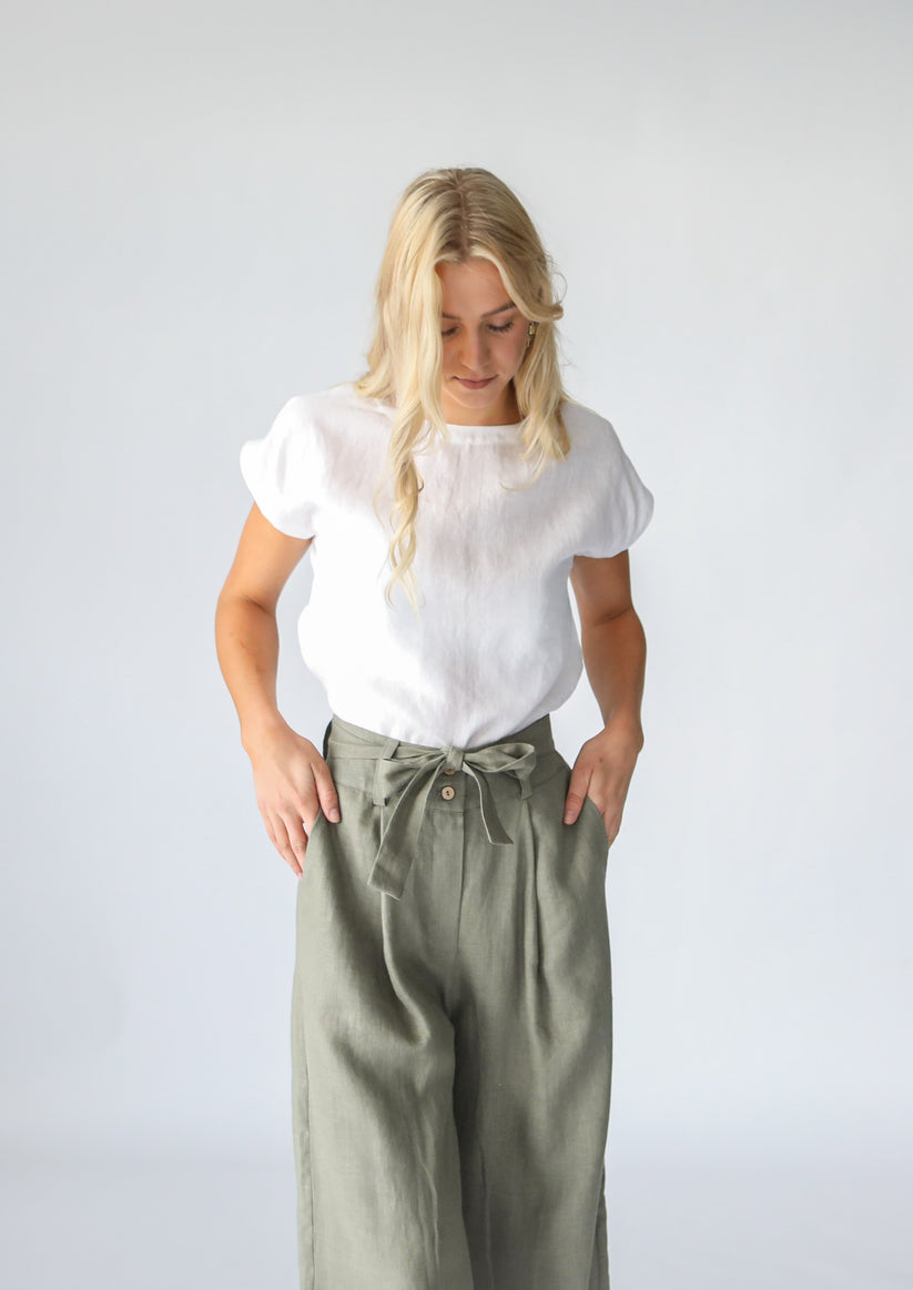 Cooper Linen Pants | Olive – The Foxes Den