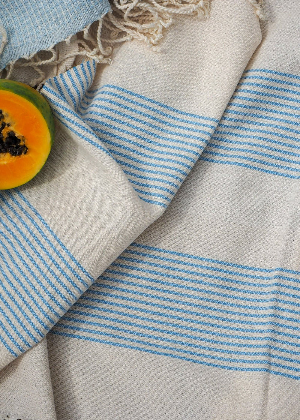 Turkish Beach Towel | Light Blue & White Stripe