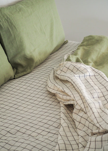 Grid Linen Sheet Set | Oeko-Tex® certified