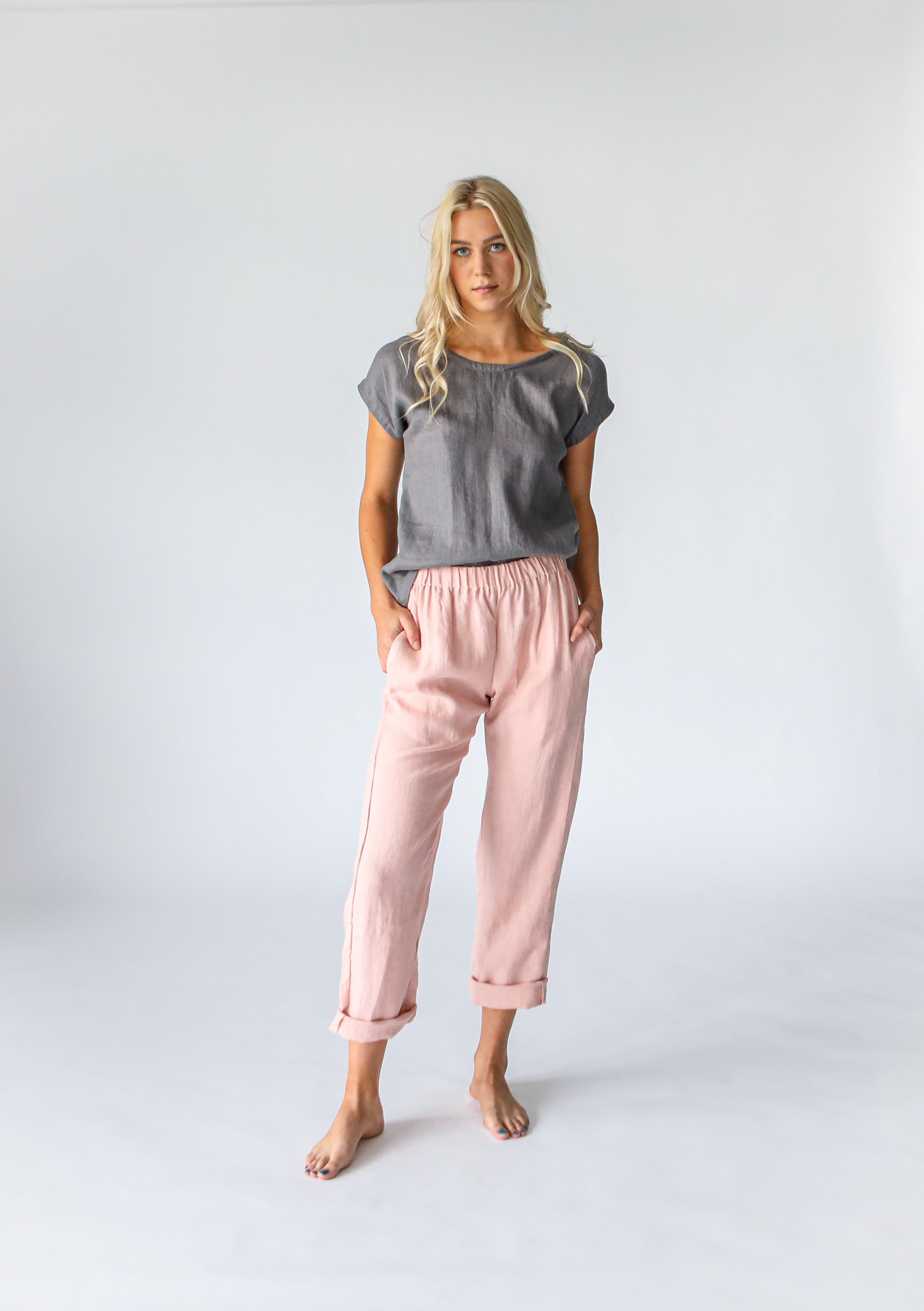 Peach hot sale linen pants