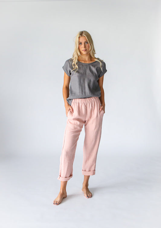 Linen Pants | Pale Peach