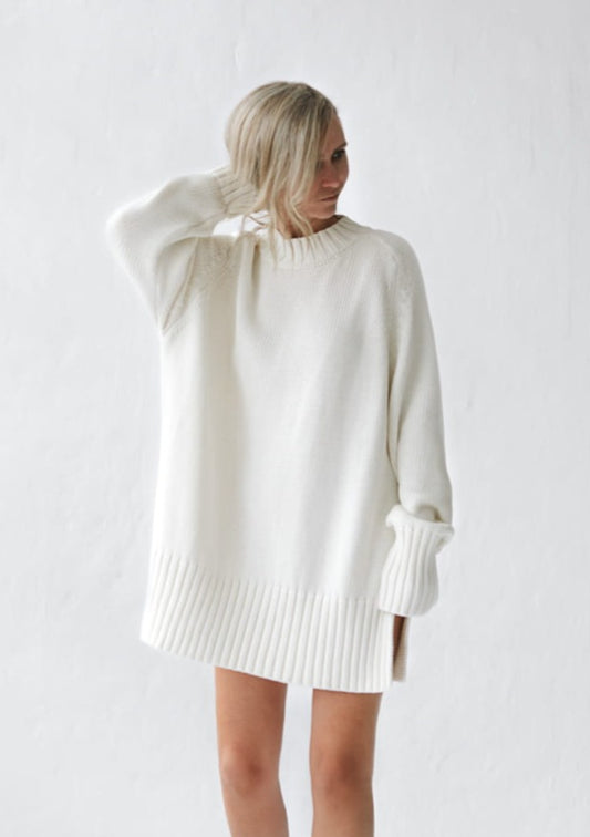 Crew Neck Sweater | Warm White